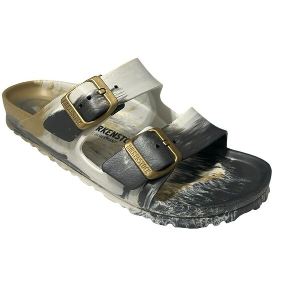 Birkenstock Arizona Essential Eva Glamour Gold Multi Slide Sandals Size 36 - Picture 1 of 13